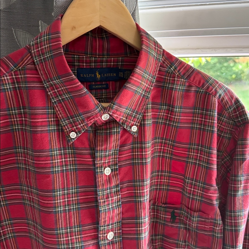 Ralph Lauren Red and Green Plaid Shirt